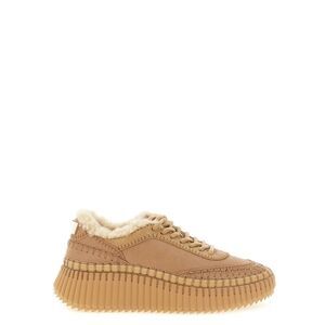 Chloé Beige Lambskin Chunky Women's Sneakers